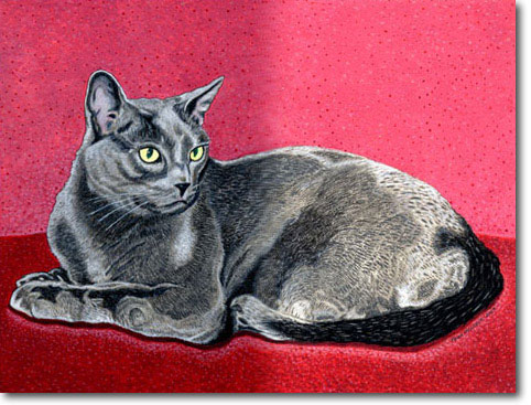 Custom Cat Portrait: Grey Cat