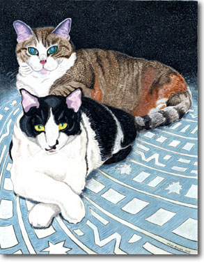 Custom Cat Portrait: Shelby & Squirt