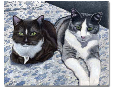 Custom Cat Portrait: Zoe & Emma