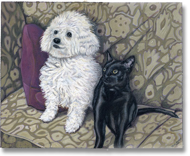 Custom Cat Portrait: Sammy & Zydeco