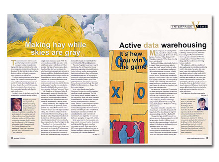 Custom Portrait: Spread from Teradata Magazine